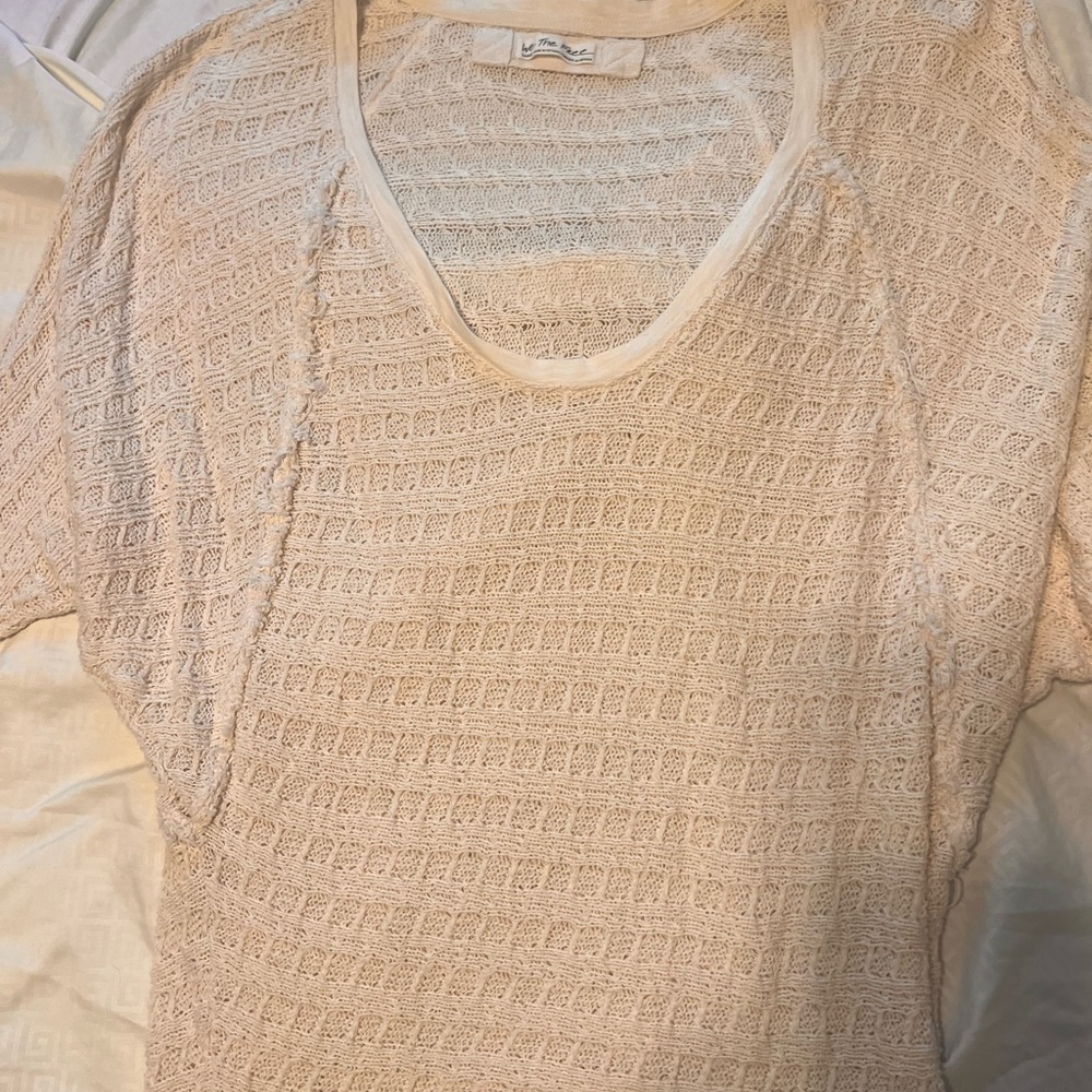 Free People raw edge hem oversized sweater